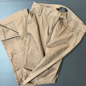 Parallel Women's Flared Work Pants Size 10 Striped V Cut Leg Boho Office Siren